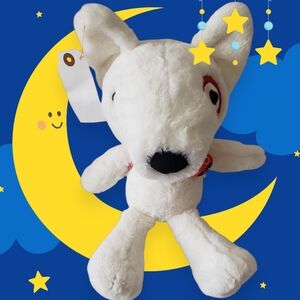 Target Bullseye Dog White Red Circle Arund One Eyes Plush Toy NWT Size 16" Tall